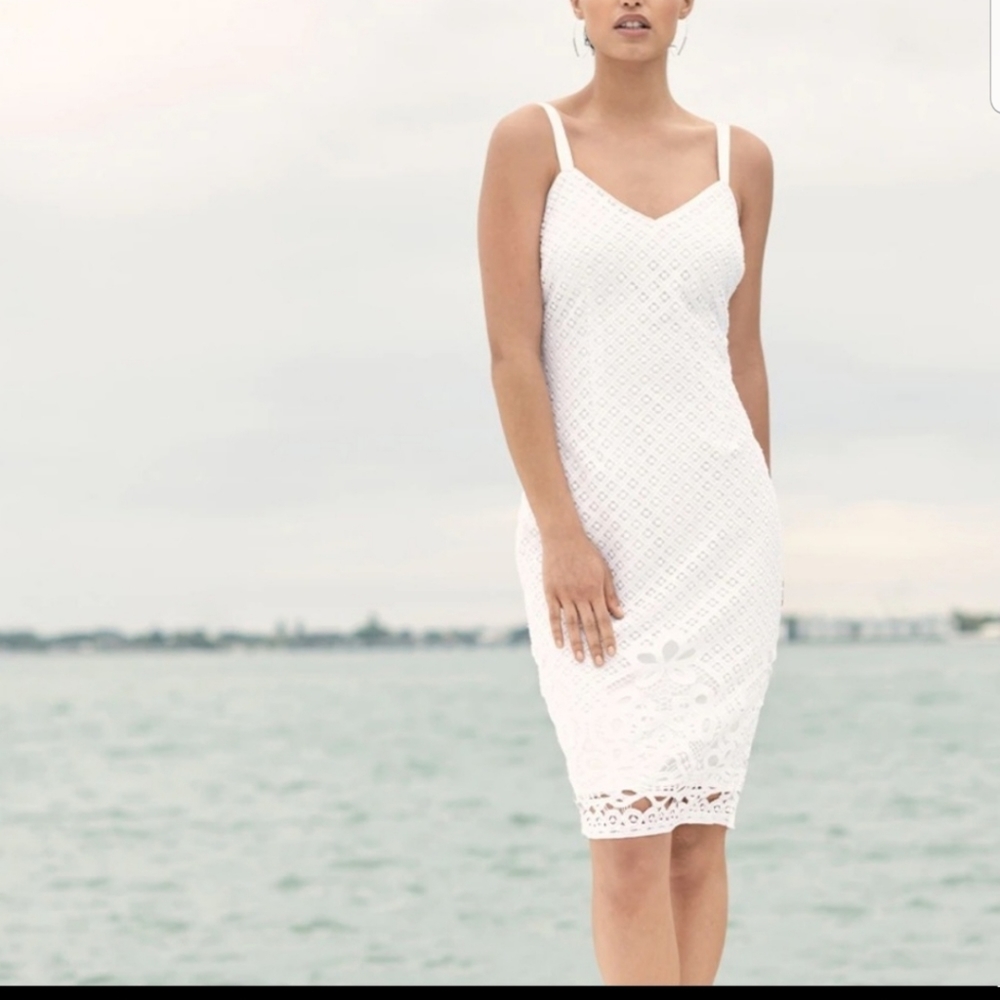 White House Black Market White Eyelet Lace Dress ♥